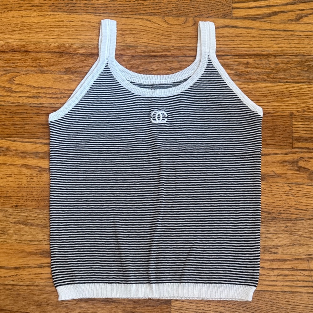 Black and White Striped Tank Top